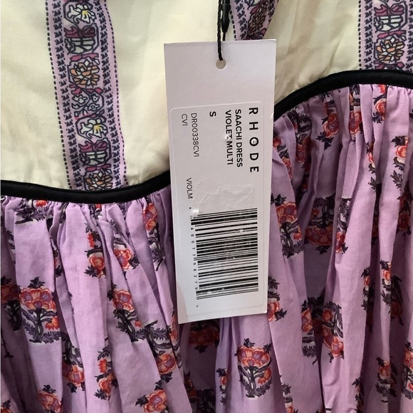 Rhode Resort Saachi Midi Dress Violet Floral Sleeveless Summer Boho Chic Sz.Sm​​ - Picture 11 of 15
